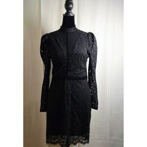 Express Black Lace 4 Dress Sheath Bodycon Sleeve Lined Party Cocktail WhimsyGoth